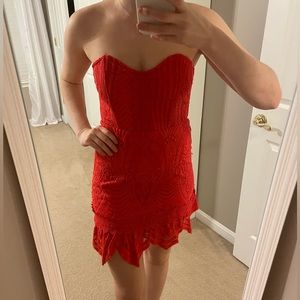 Red Lace Mini Dress